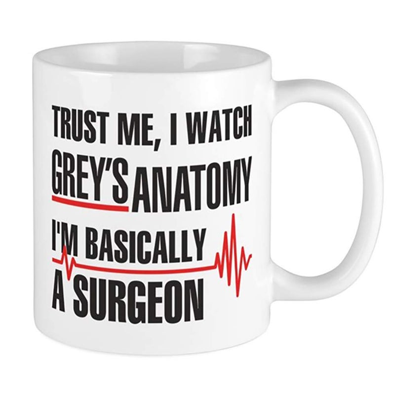 BSM Grey's Anatomy Merchandise Trust Me I'm Basically a Surgeon Coffee Cup Mug - Image 1
